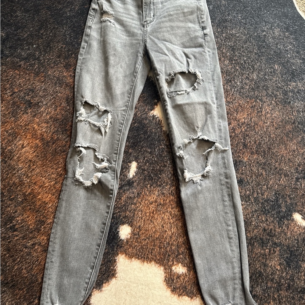 American Eagle Outfitters Ripped Gray Skinny Jeans